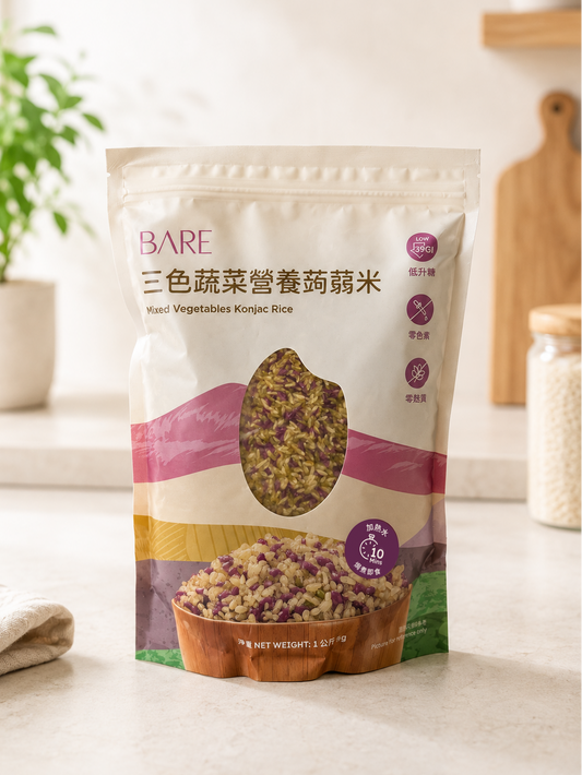 低升糖三色蔬菜營養蒟蒻米 (1kg)