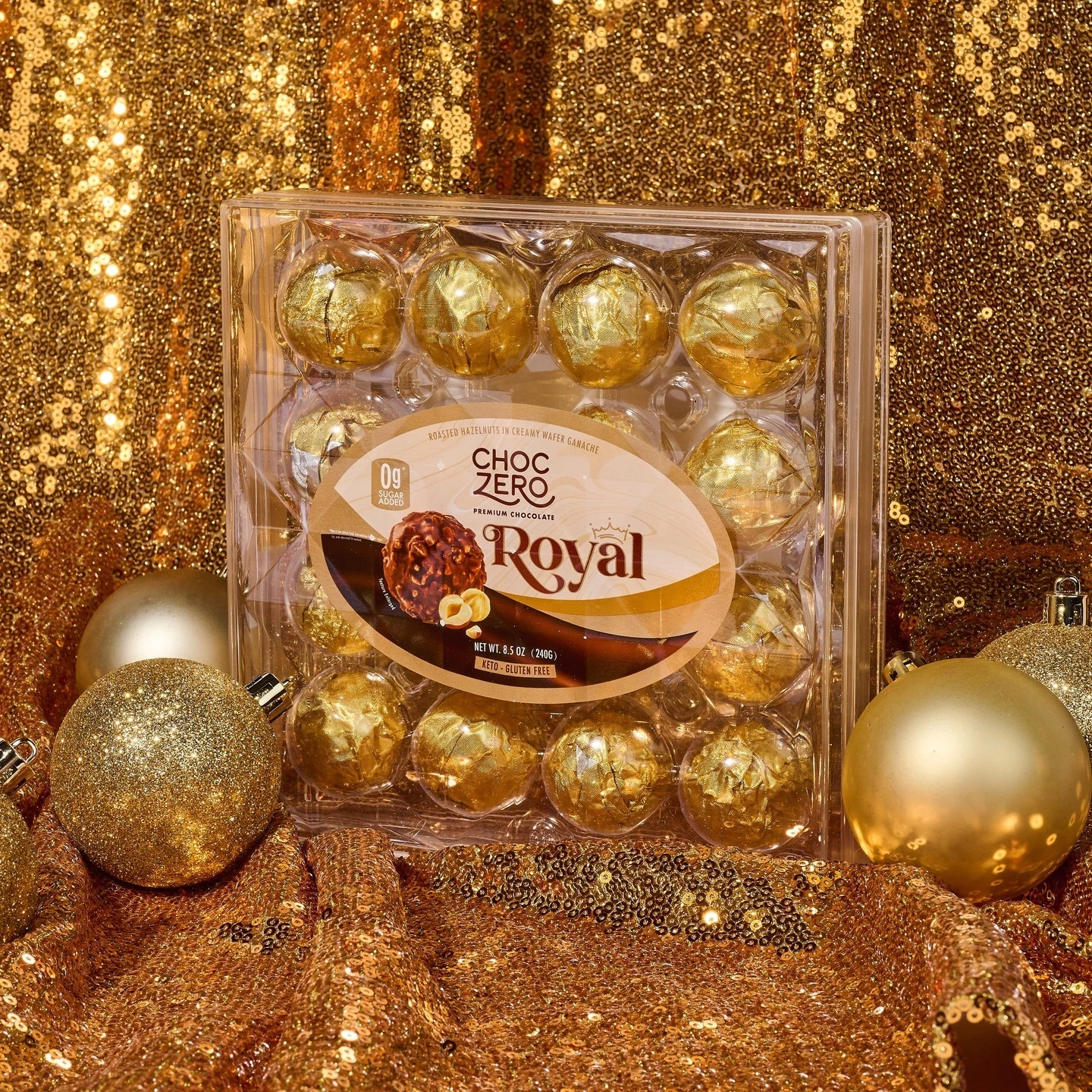 Choczero 低碳榛子夾心朱古力球 1盒16粒 KETO ROYAL TRUFFLE (Milk Chocolate)