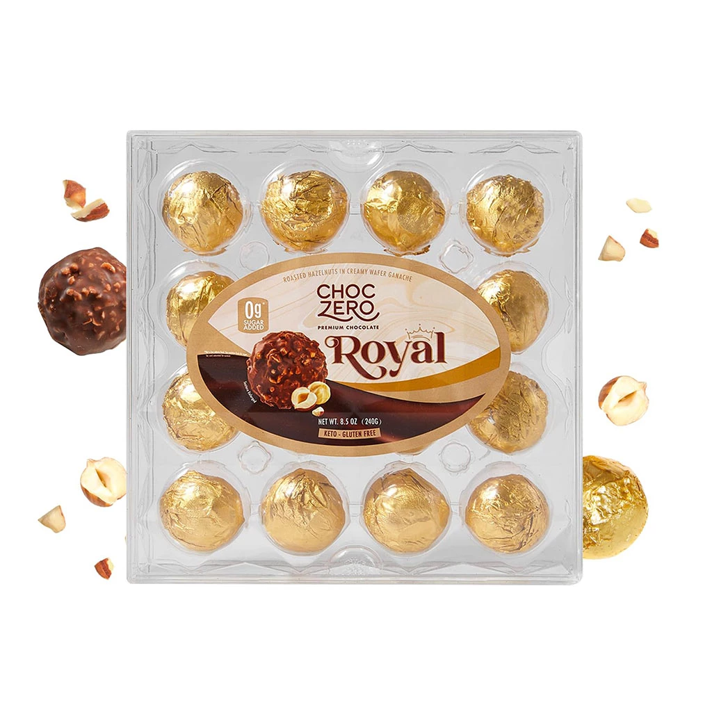 Choczero 低碳榛子夾心朱古力球 1盒16粒 KETO ROYAL TRUFFLE (Milk Chocolate)